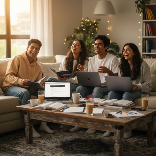 a group of friends chitchatting