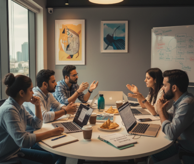 people discussing about seo services