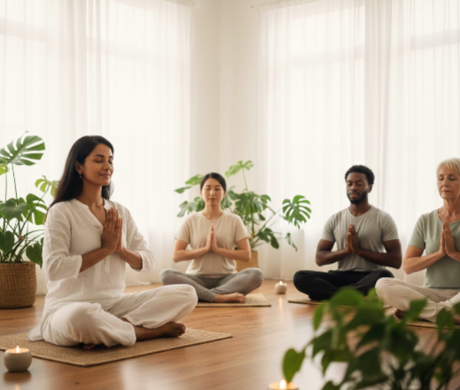 practising meditation